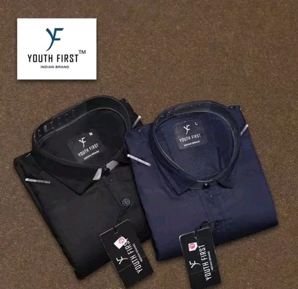 Cotton Blend  YOUTH FIRST SOLID SHIRT  - M