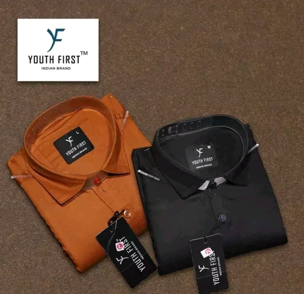Cotton Blend  YOUTH FIRST SOLID SHIRT  - M