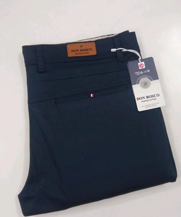 Cotton Blend  TROUSER FOR MEN - 40, Navy Blue