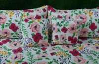 SOFT BLANKET  Premium 5PCS QUILTED SET WITH ONE DOUBLE BEDSHEET WITH 2 QUILTED PILLOW COVERS AND 2 QUILTED CUSHIONS WITH FILLERS IN BAG PACKING - DOUBLE, Sundown, FLAT SHEETS