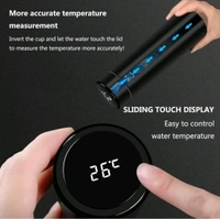 MAXICO  Stainless Steel New Intelligent Thermal Insulation Cup Smart Mug with Led Temperature 500 ML | Touch Display, 304 Ss Body | Warm, Hot & Cold | Leak Proof, Travel Mug, Insulated Bottle, Thermos - Black, 500ml, Stainless Steel