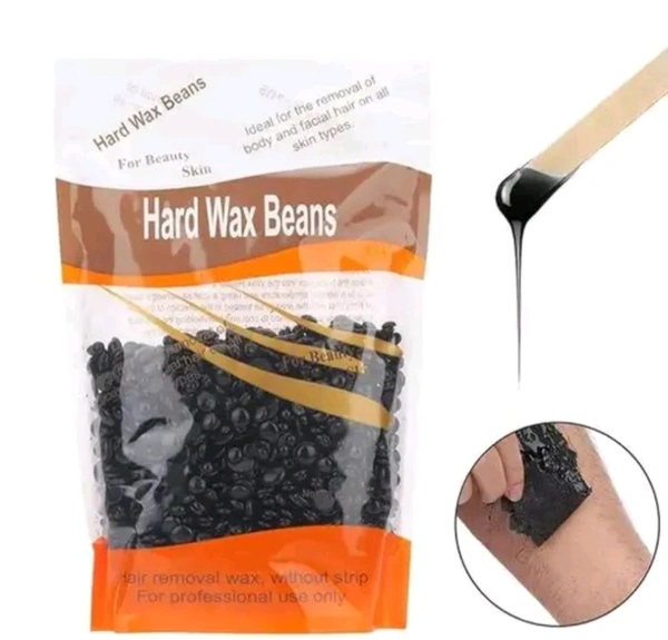 Hair Removal Brazilian Hard Wax Beans For Face, Eyebrow, Back, Chest, Bikini Areas, Legs, Arms and Beards | White Chocolate (Activated Charcoal, 100 Gram) - Pigment Indigo, 100 Gram