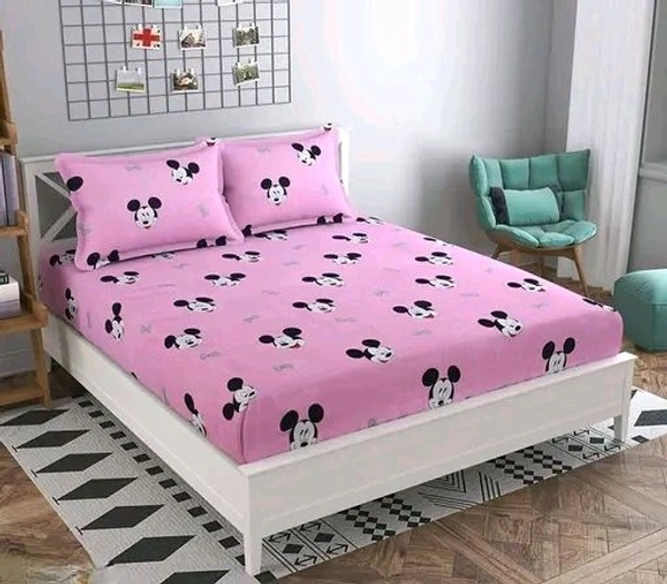 Cotton  DBRUNO™ 220 TC Super Soft Glace cotton Double Bedsheet with 2 Matching Pillow Covers (Multicolour, 90 inches X 100 Inches) - Kobi, Double