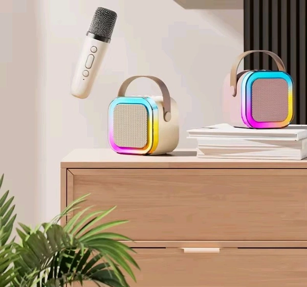 TRENDING PRODUCT  Wireless Karaoke Speaker with 2 Mike (Bluetooth Speaker  - White