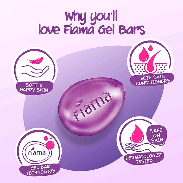 Fiama Gel Shop  5 unique Gel Bars, Bathing Bars with Skin Conditioners For Soft, Moisturized, Glowing, Smooth Skin, Tested by Dermatalogist for Men & Women - 625.g
