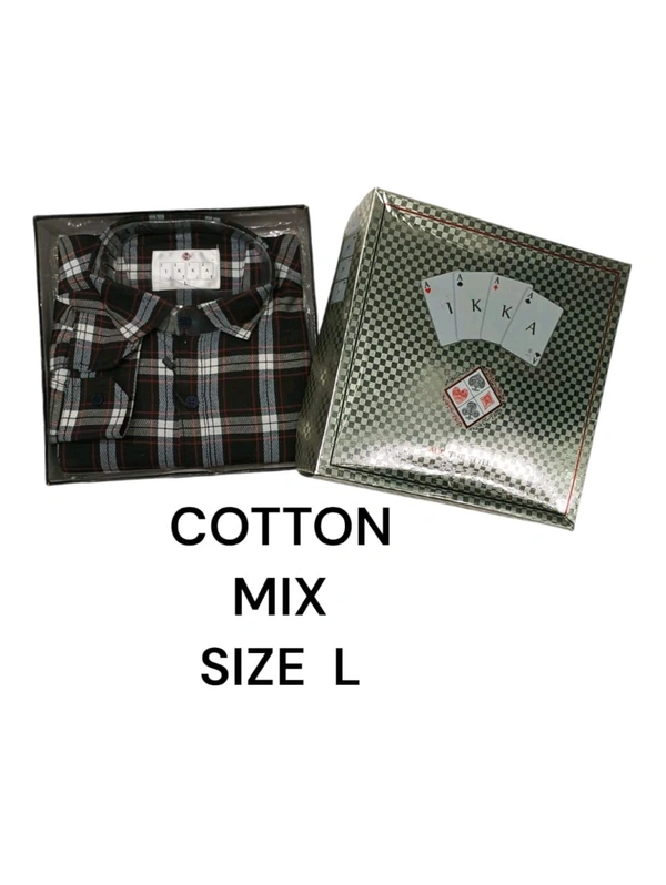Mix Cotton IKKA Premium Cord Fabric Shirt - L