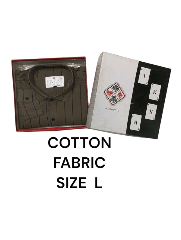 Cotton Blend IKKA Premium Cord Fabric Shirt - L