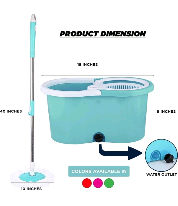 SHADOMAX Floor Cleaner with Spin Bucket Mop Set Offer for Best 360 Degree Easy Magic Cleaning ( 1 Extra Refill ) Pocha Maarne Waala - Scooter, FREE SIZE, 0.2kg