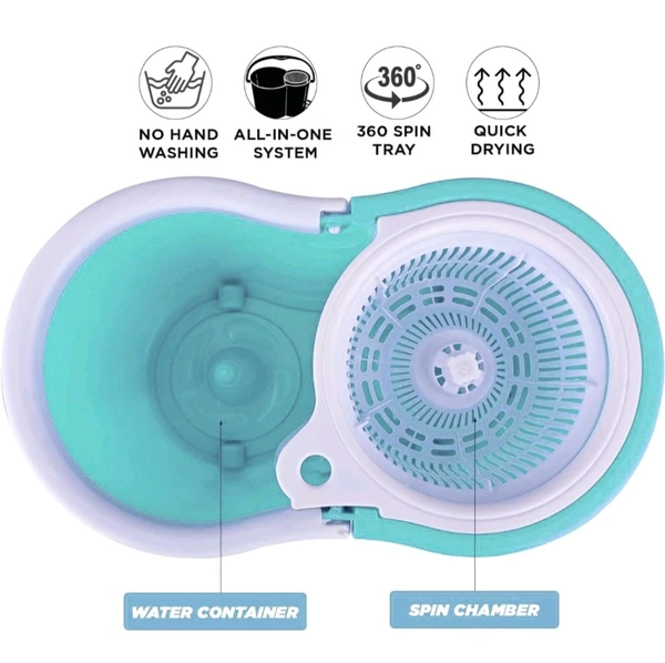 SHADOMAX Floor Cleaner with Spin Bucket Mop Set Offer for Best 360 Degree Easy Magic Cleaning ( 1 Extra Refill ) Pocha Maarne Waala - Scooter, FREE SIZE, 0.2kg