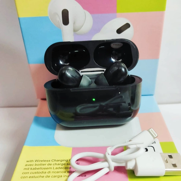 Airpods Pro Bluetooth Earphones  - Black, Free Size