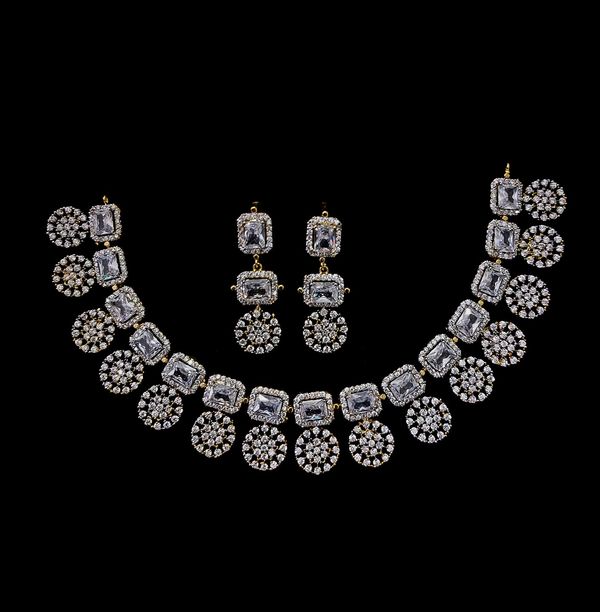SIRINA Avira Diamond Necklace Sets  - Blue Sapphire, Gold Plating