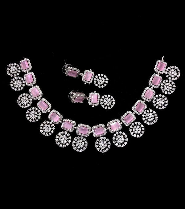 SIRINA Avira Diamond Necklace Sets  - Ruby, Rose Gold