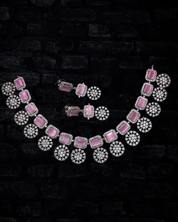SIRINA Avira Diamond Necklace Sets  - Ruby, Rose Gold