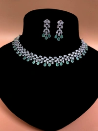 SIRINA Avira Diamond Necklace Set  - Your Pink, Rhodium, Ruby