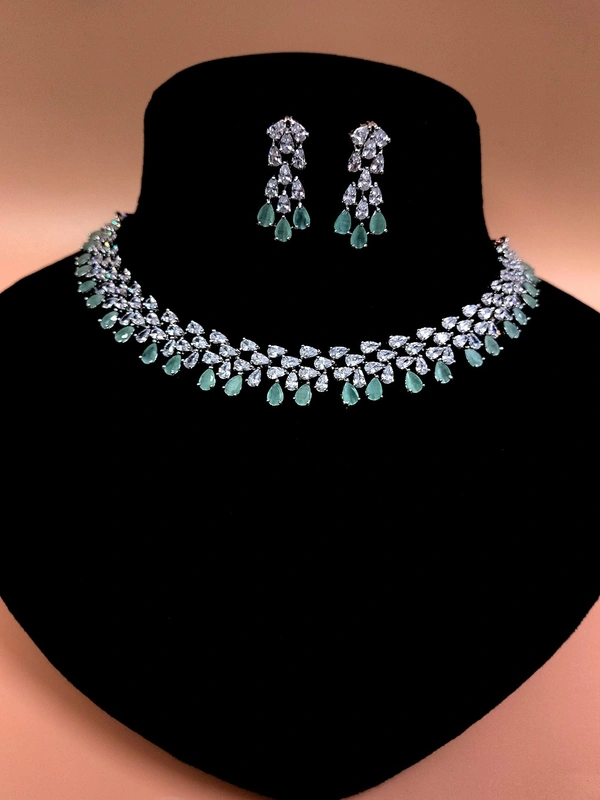 SIRINA Avira Diamond Necklace Set  - Your Pink, Rhodium, Ruby
