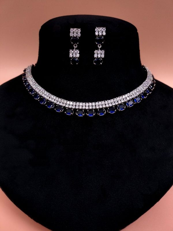 SIRINA Diya Preety Necklace Sets  - Sapphire