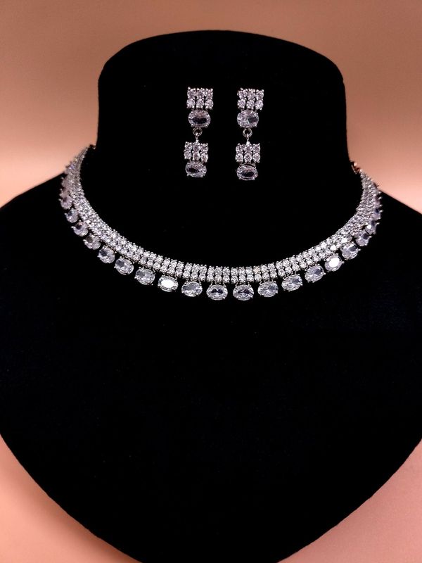 SIRINA Diya Preety Necklace Sets  - Grey