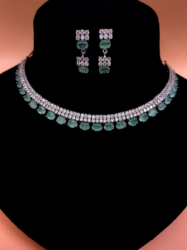 SIRINA Diya Preety Necklace Sets  - Green Onex