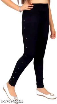 Women's & Girls Stylish Black Side Stone JeggingName: Women's & Girls Stylish Black Side Stone Jegging - 30