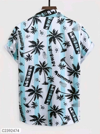 lycra printed men's shirt - m