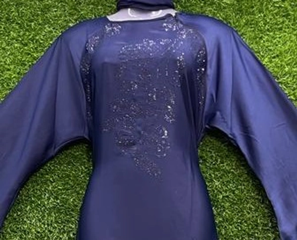 AM FASHION NIDA STONE WORK ABAYA - 54, BLUE
