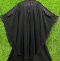 AM FASHION NIDA FARASHA NECK WORK, FRONT WORK AND SLEEVE STONE WORK  - 54-56, BLACK