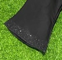 AM FASHION NIDA GETHEMATITE STONE WORK SIMPLE ABAYA - 54-56, BLACK