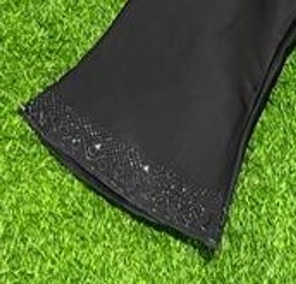 AM FASHION NIDA GETHEMATITE STONE WORK SIMPLE ABAYA - 54-56, BLACK