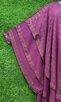 AM FASHION WINE COLOUR 3 LAYER WITH STONE WORK FARASHA - 54-56, WINE