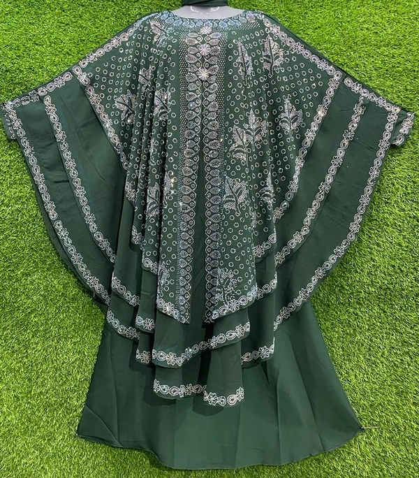 AM FASHION NIDA BRIDAL STONE WORK FARASHA WITH 3 LAYER FABRIC - 54-56, MEHANDI