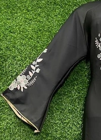 AM FASHION OLIVE GREEN FABRIC WITH  EMBROIDERY ABAYA - FREE, OLIVE GREEN