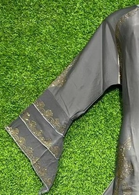 AM FASHION GREY NIDA FABRIC FRON KALI ABAYA - FREE, GREY