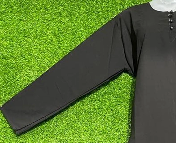 AM FASHION FIRDOUSE FABRIC SIMPLE ABAYA  - FREE, BLACK