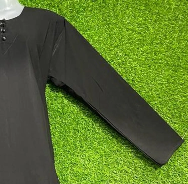 AM FASHION FIRDOUSE FABRIC SIMPLE ABAYA  - FREE, BLACK