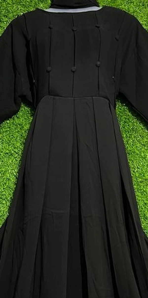 AM FASHION BLACK VIVA IMPORTED FABRIC ABAYA  - FREE, BLACK