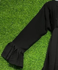 AM FASHION BLACK VIVA IMPORTED FABRIC ABAYA  - FREE, BLACK