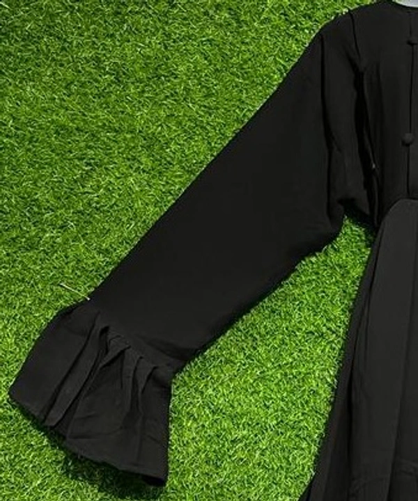 AM FASHION BLACK VIVA IMPORTED FABRIC ABAYA  - FREE, BLACK