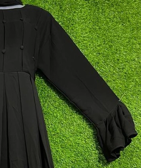 AM FASHION BLACK VIVA IMPORTED FABRIC ABAYA  - FREE, BLACK