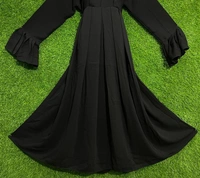 AM FASHION BLACK VIVA IMPORTED FABRIC ABAYA  - FREE, BLACK