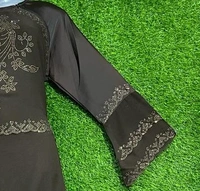 AM FASHION 3 LAYER  ON FRONT PATTERN AND SLEEVE WITH GOLDEN STONE WORK - FREE, BLACK