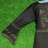 AM FASHION 3 LAYER  ON FRONT PATTERN AND SLEEVE WITH GOLDEN STONE WORK - FREE, BLACK