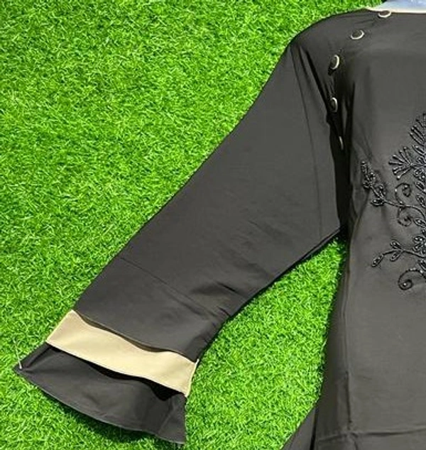 AM FASHION FIRDOUSE HAND WORK COFFEE COLOUR  ABAYA - FREE, COFFEE