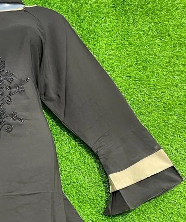 AM FASHION FIRDOUSE HAND WORK COFFEE COLOUR  ABAYA - FREE, COFFEE