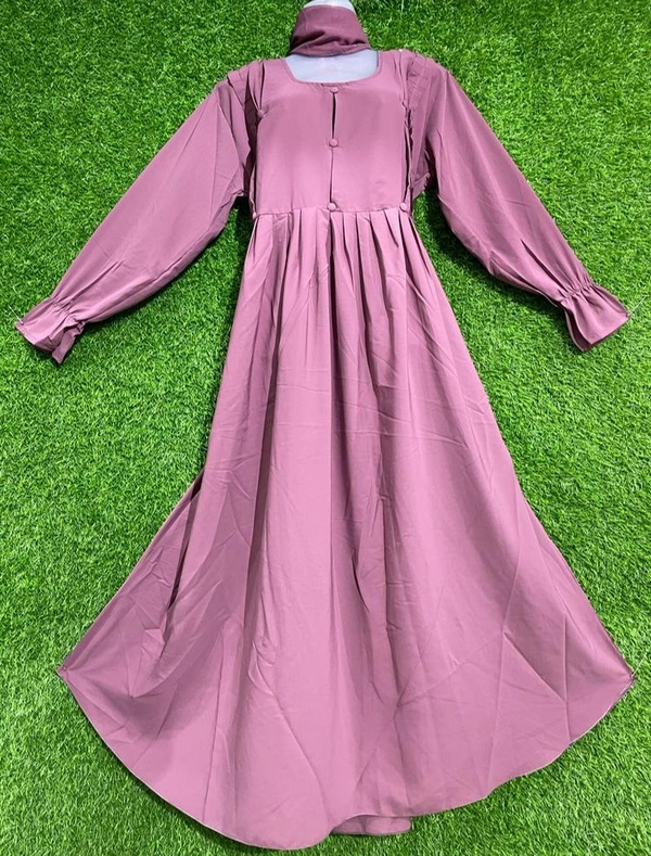 AM FASHION IMPORTED VIVA FABRIC PINK COLOUR PLATED ABAYA - FREE , PINK