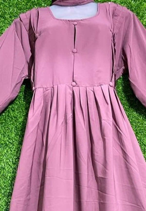 AM FASHION IMPORTED VIVA FABRIC PINK COLOUR PLATED ABAYA - FREE , PINK