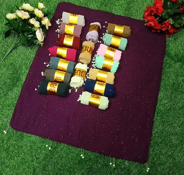AM FASHION SPARKLE JORJET FABRICS WITH 18 COLOUR  - 18, 70"180