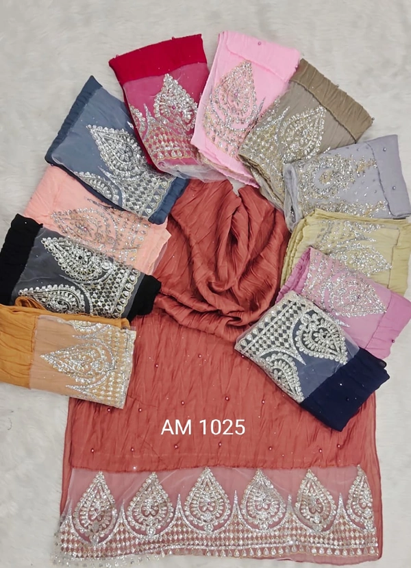 AM FASHION NEW PALLA INDIAN JORJET FABRIC - 12, 70*180