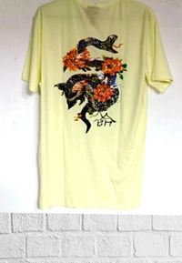 H&M Back printed Tee🧀 - Cream, M