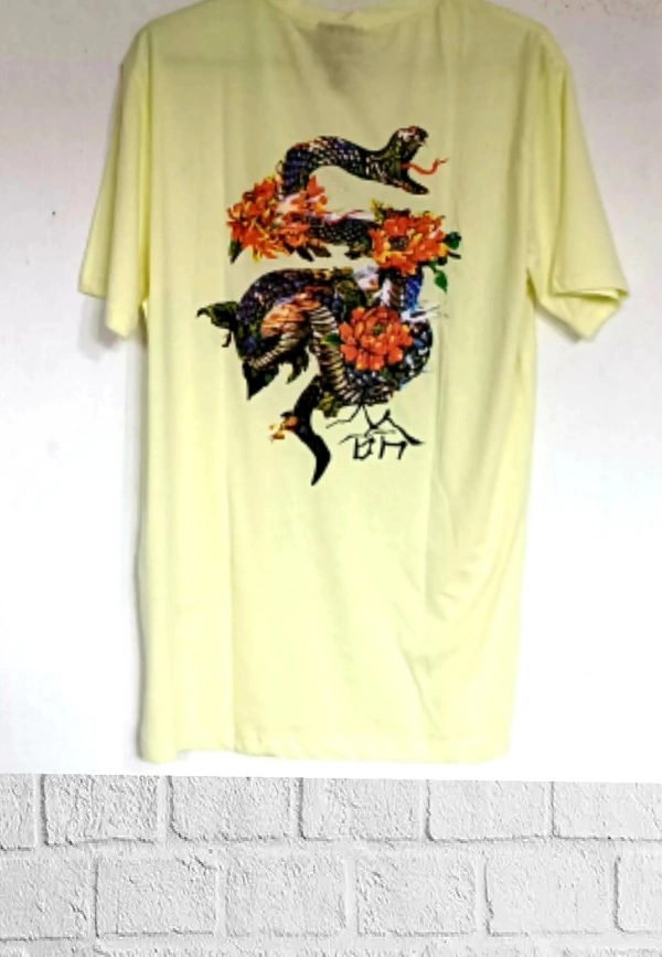 H&M Back printed Tee🧀 - Cream, M