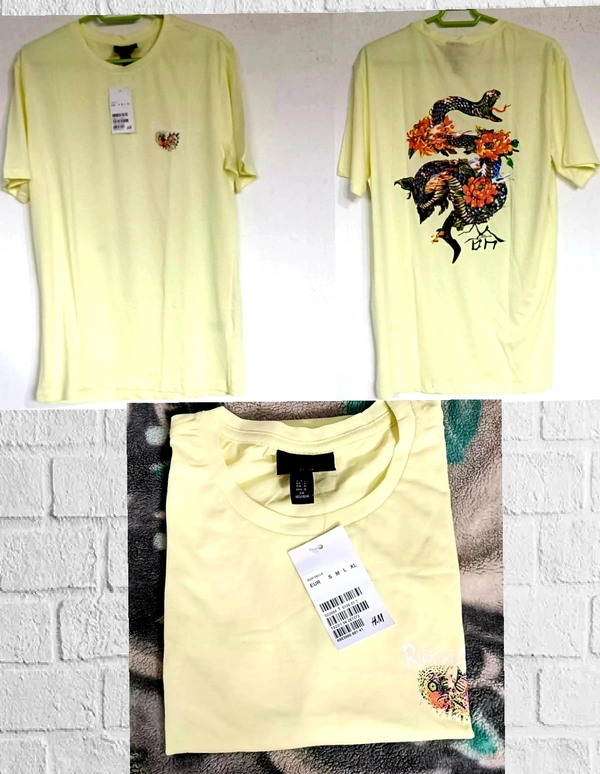 H&M Back printed Tee🧀 - Cream, M